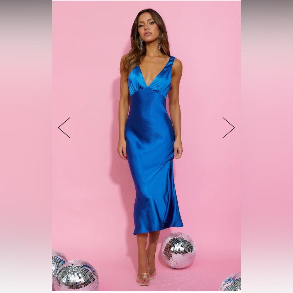 Hello Molly IT'S SHOWTIME MIDI DRESS COBALT BLUE